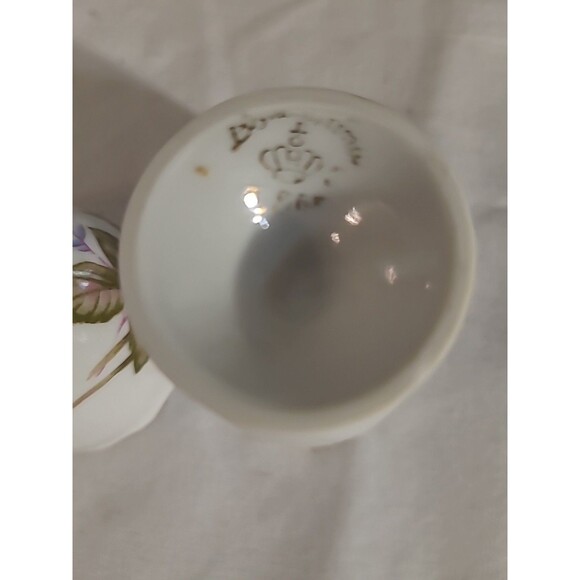 3 Vtg Porcelain Footed Egg Cup White Pink Roses Gold Trim 2.5inx2in - Picture 10 of 11